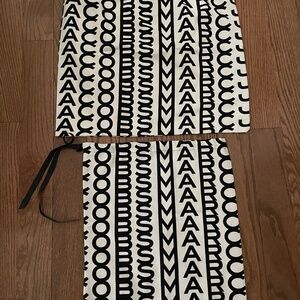 MARC JACOBS Pair of Dust Bags Graphic Logo Black and White New